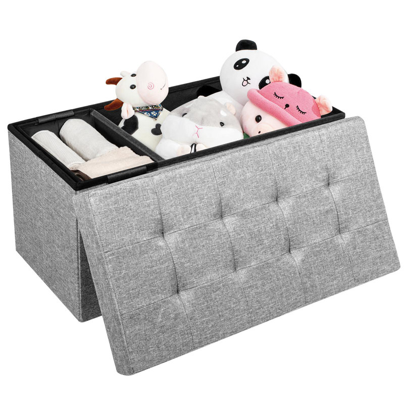 Banc rembourré Rosito, Gris clair