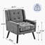 Fauteuil d'appoint moderne du milieu du siècle, 68 cm (26,77 po), revêtement en lin, fauteuil confortable avec dossier capitonné, coussin en mousse haute densité et pieds en bois massif-212931325