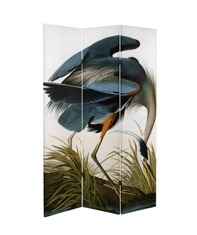 Paravent Audubon Heron and Flamingo