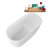47" Streamline Soaking Glossy White Acrylic Freestanding Bathtub, Bamboo Tray, Drain-103682478