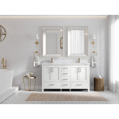 Malibu 60"" Double Bathroom Vanity Set -  Willow Collections, MLB_WH_CA_NV_60D