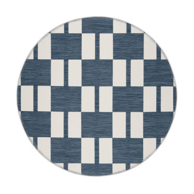 Tapis d'intérieur et d'extérieur à carreaux gris
