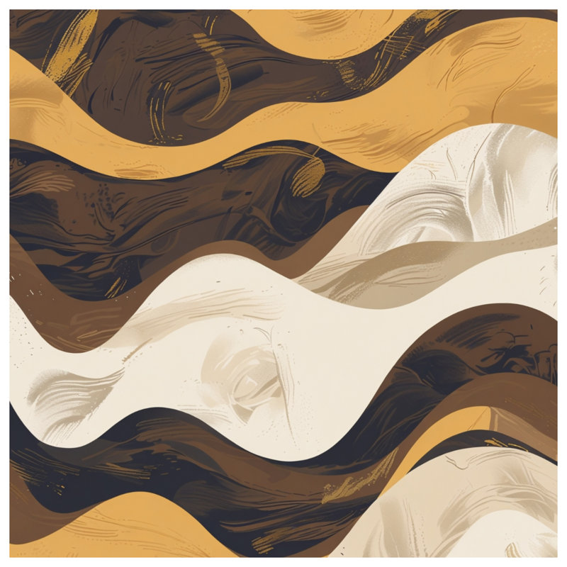 Wavy Earthy Abstract Shower Curtains Extra Long, L 70 po x H 84 po