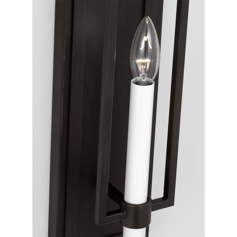 Applique murale en acier Henline, Noir mat