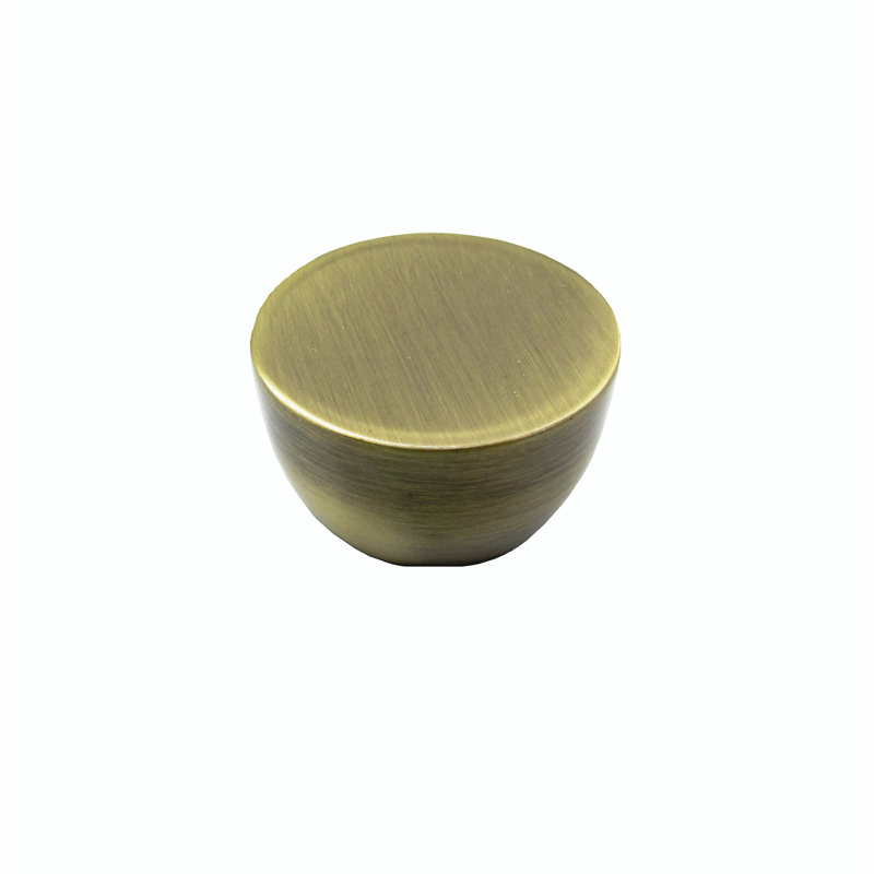 Bouton rond, Laiton satiné