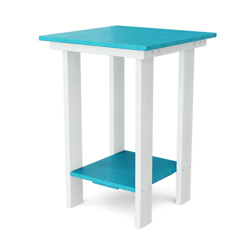 Table de balcon contemporaine, Bleu Aruba / blanc
