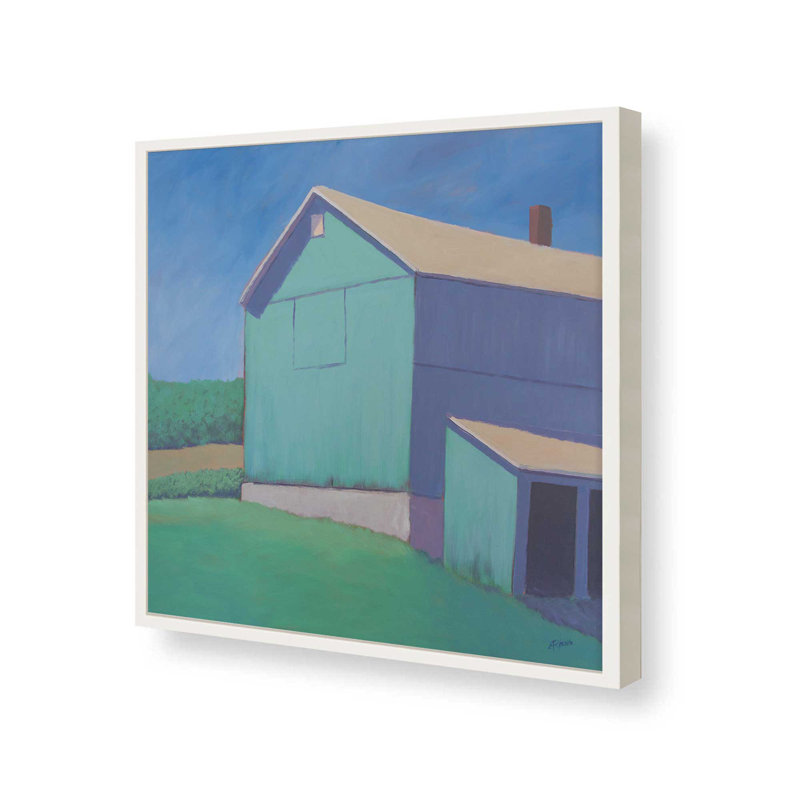 Rustic Teal by Carol Young Art Print, Impression sur cadre ouvert sans papier mat, H 36 po x l 36 po, Blanc
