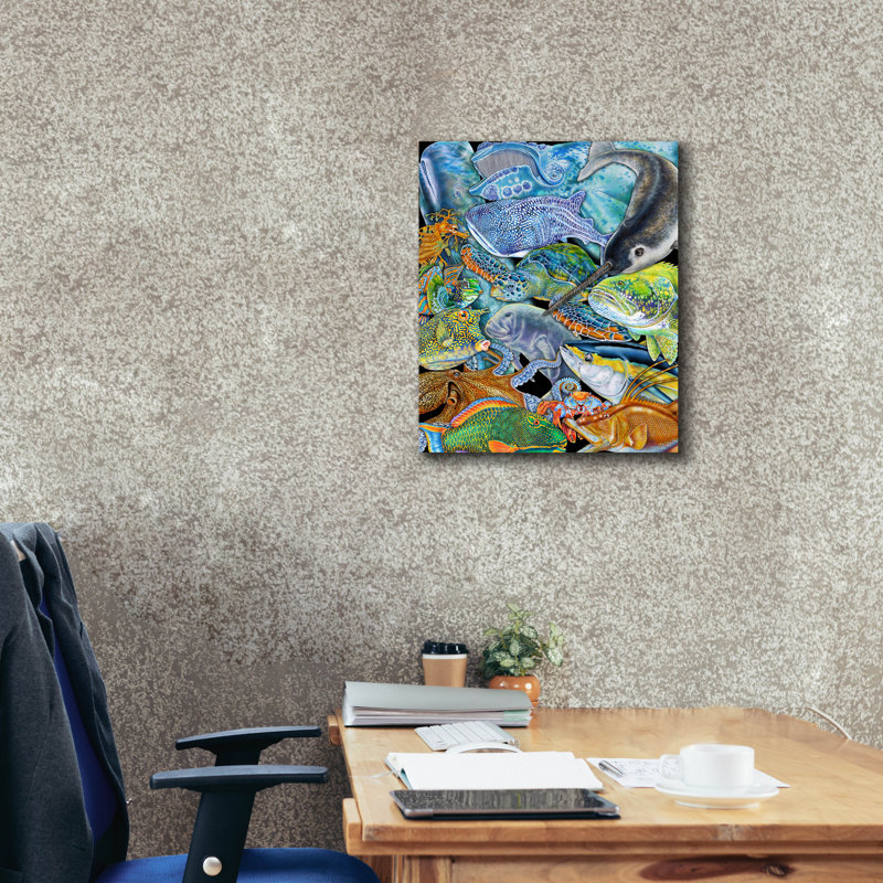 Toile épique «Collage Sea Life» par Tim Jeffs, 20 po x 24 po