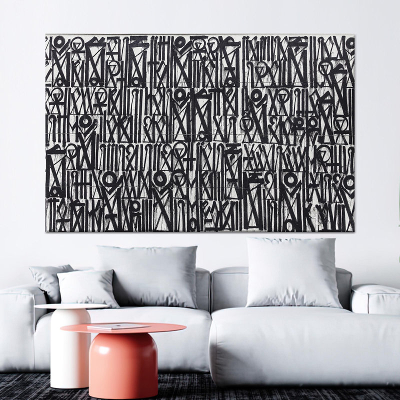 Impression sur toile graffiti abstraite imprimée: style urbain, toile tendue 1P, H: 59,1 po x l: 98,4 po