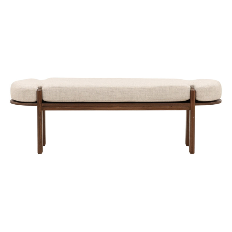 Ella Upholstered Accent Bench, Brown