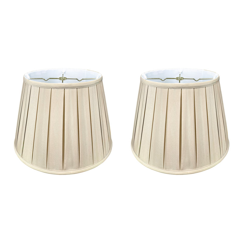 Abat-jour à plis anglais Royal Designs Empire, coquille d'œuf, 10 po x 14,5 po x 10 po, ensemble de 2, Beige