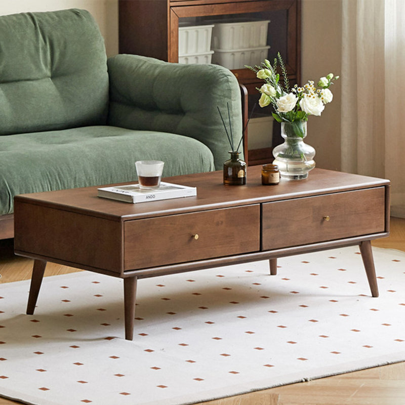 Table basse moderne et créative avec rangement en bois massif