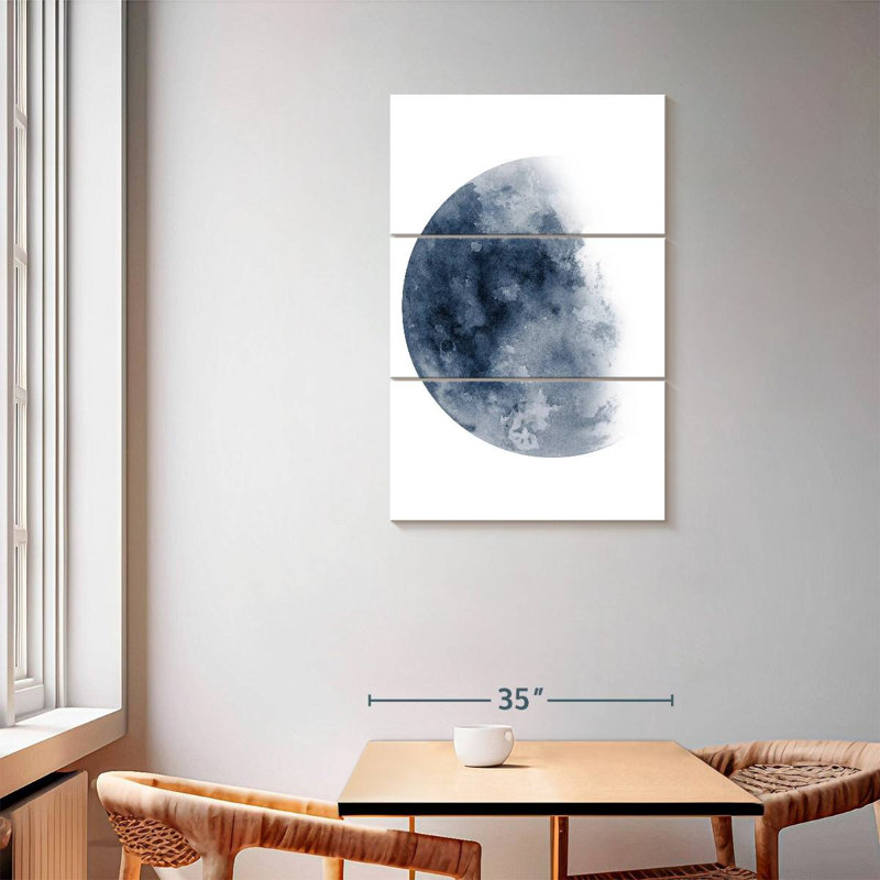 Lune bleue d'Oberle décroissant n ° 1, H 57 po x l 36 po