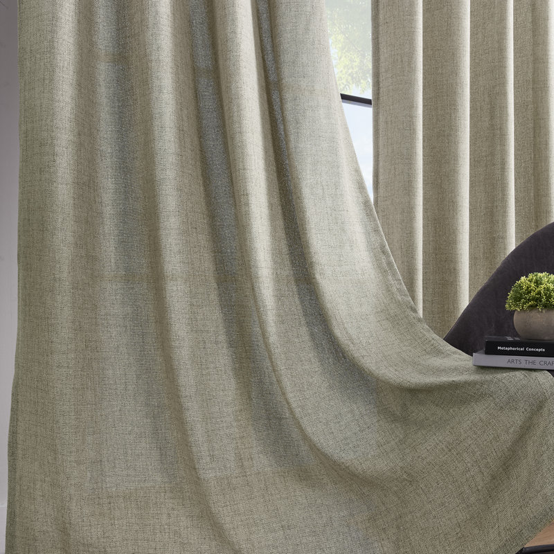 Paire de rideaux semi-transparents Draycott, Tanné, L 52 po x L 96 po
