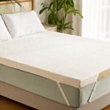 3'' Rayon Bamboo Fiber Gel Memory Foam Mattress Topper Pressure Relief , Cooling Comfort, Washable Cover and Adjustable Straps