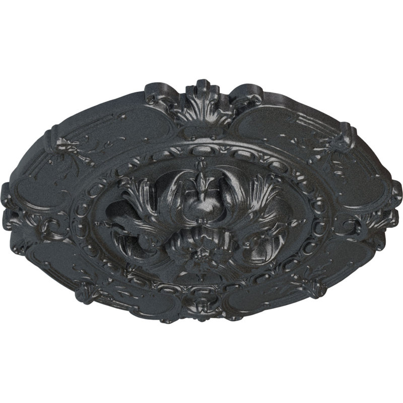 Médaillon de plafond Endurathane Tyrone, DO 16 1/8 po x P 3/4 po (convient aux auvents jusqu'à 6 3/4 po), fini craquelé Americana peint à la main