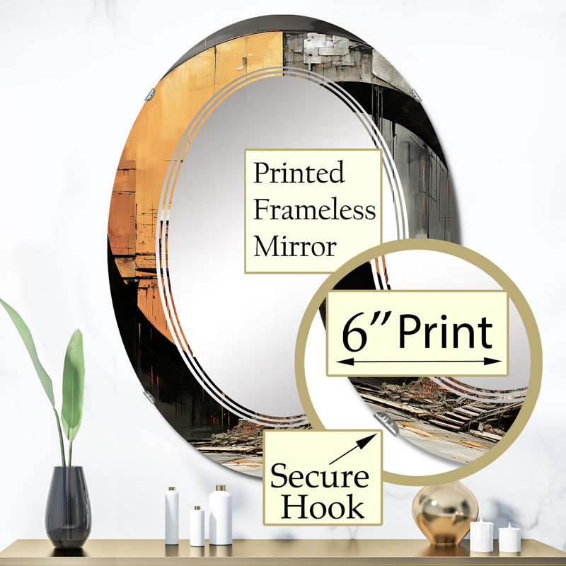 Chemisier - Miroir mural moderne ovale, 36 po x 24 po