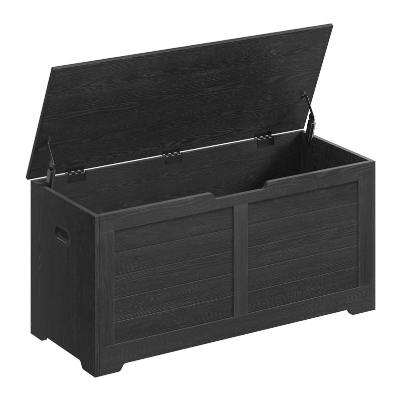 Wood Storage Bench, Black