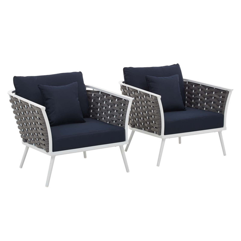 Ensemble de 2 fauteuils en aluminium Stance, Sunbrella® bleu marine