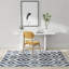 Tapis géométrique blanc / bleu en polyester tissé à la machine Kerasoula-668465101