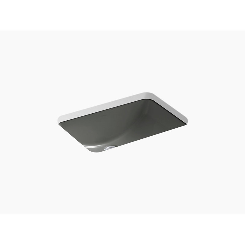Ladena Vitreous China Rectangular Undermount Bathroom Sink, Thunder Gray