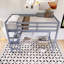 Lit mezzanine simple à structure en bois avec barrière de sécurité et bureau intégré-906487438