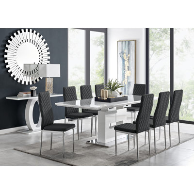 Eubanks Extendable Dining Set with 8 Chairs
