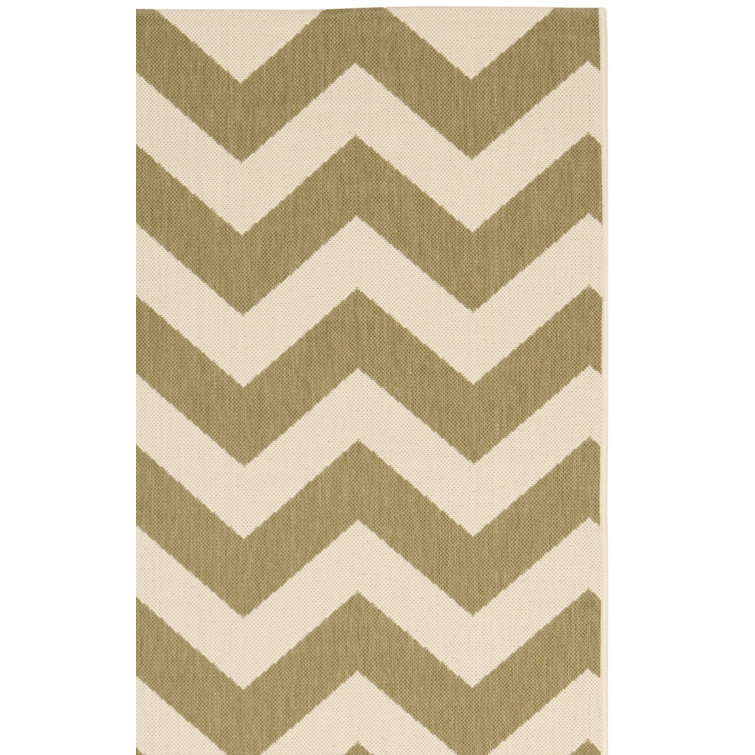 Arneshia Cotton Green/Beige Indoor/Outdoor Area Rug