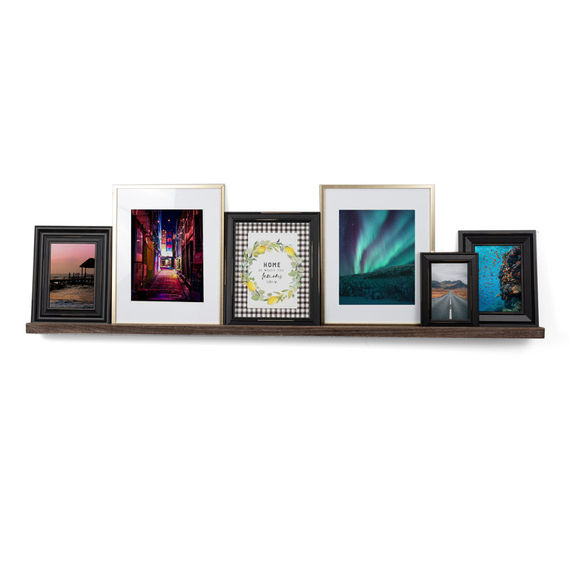 Tablette murale Essiemae, H 2 po x l 52 po x P 3,4 po, Brun brûlé
