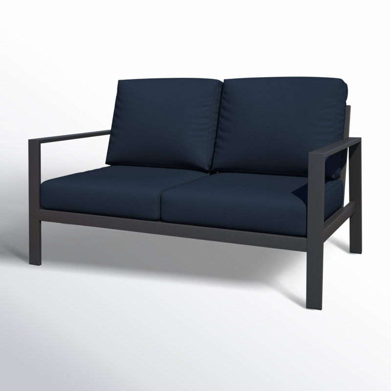 Townsend Sofa Seating Group with Sunbrella® Cushions, Canvas Navy Sunbrella® Canvas, Gray