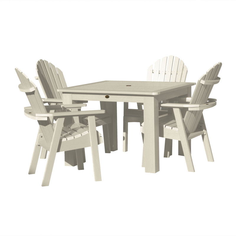 Ensemble repas extérieur pour 4 personnes Angelyna, H 38,3 po x l 42 po x P 50,5 po, Blanc délavé