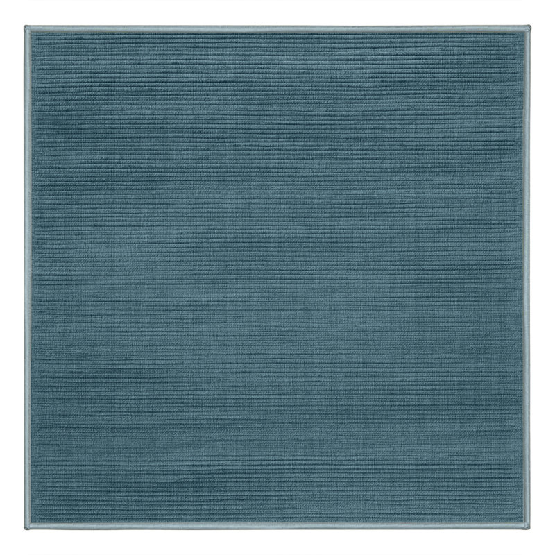 Machine Washable Solid Blue Area Rug, Square 5'