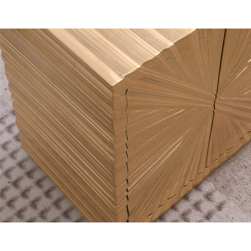 Table de bout en bois massif doré 24 po Anni 