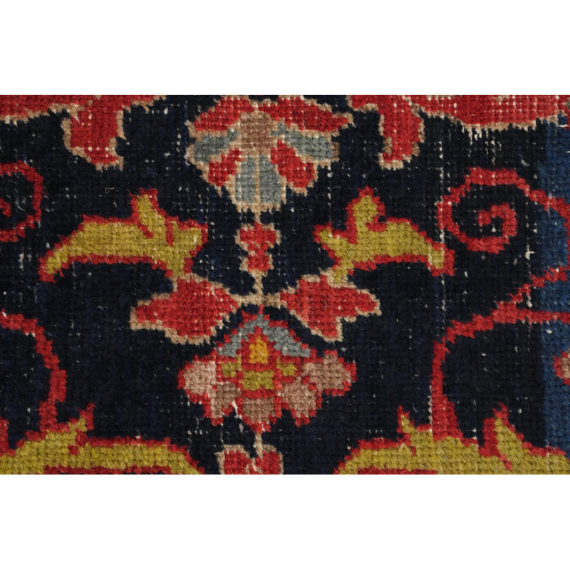 Tapis traditionnel pré-1900 à teinture de légumes antique 14 x 20