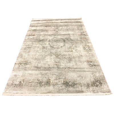 5x8 White and Gray Turkish Antep Rug