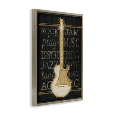 Art mural sur toile à motif de guitare électrique, design par Jennifer Pugh