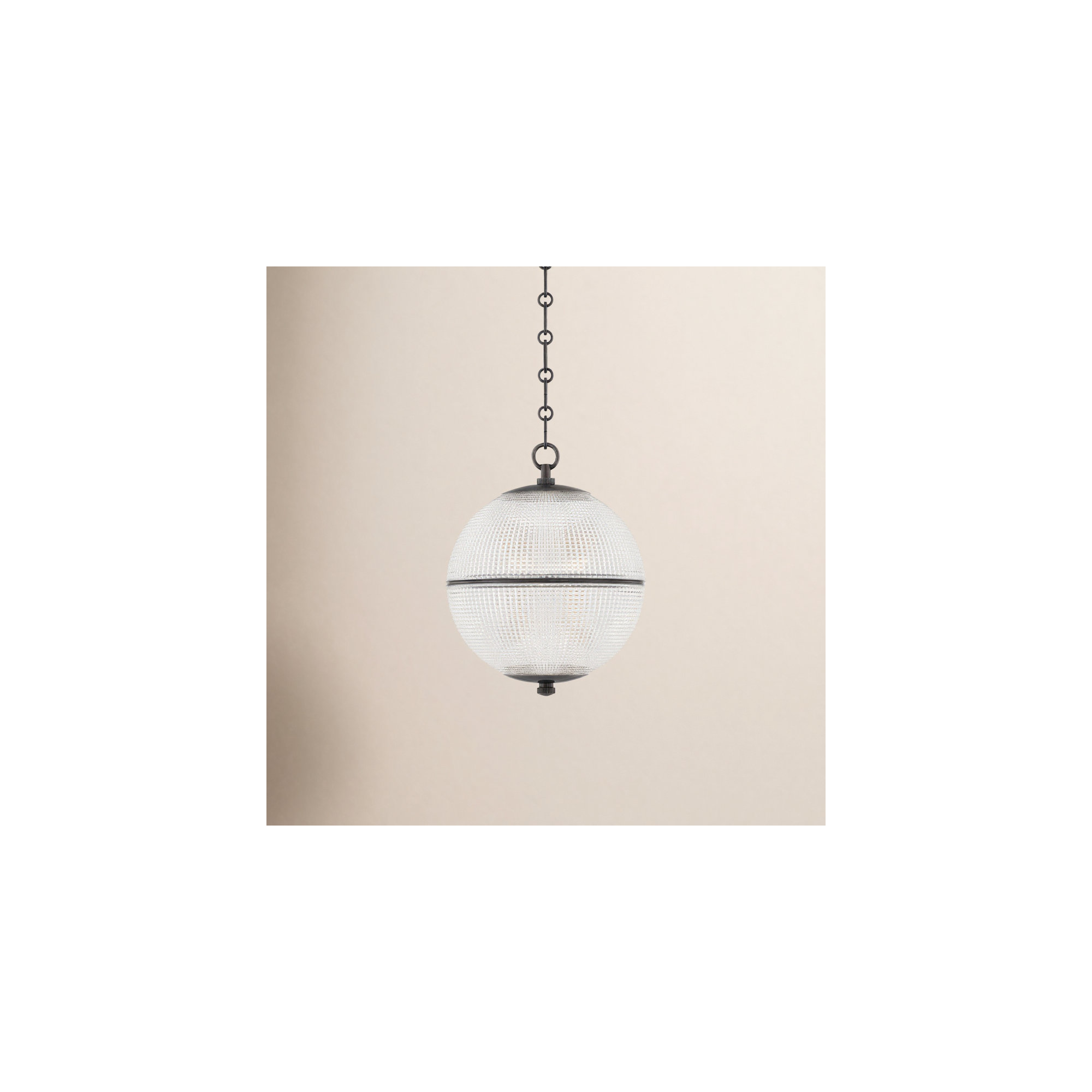 Sphere No. 3 Pendant by Mark D. Sikes, Distressed Bronze, 22.75" H x 18.25" W x 18.25" D