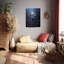 Libellule bleue sur fleurs roses au clair de lune - Art mural sur toile - salon, chambre à coucher ou bureau-129950516