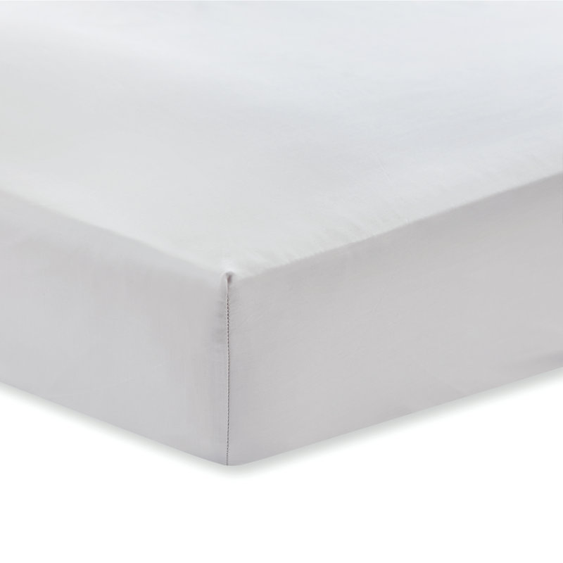 400 Thread Count 100% Cotton Sateen Fitted Sheet, Grey, Super King (6')