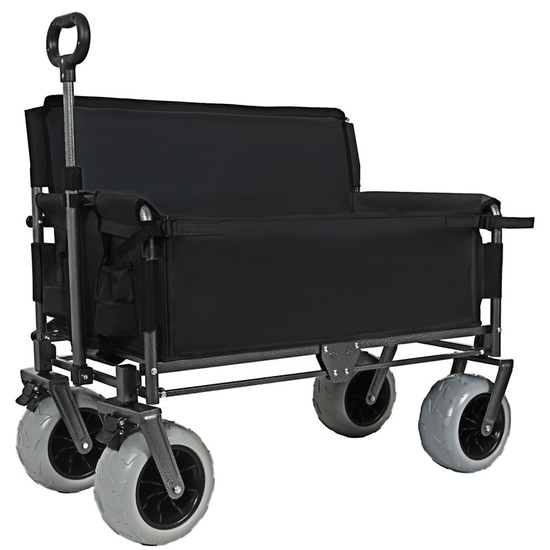 Outdoor Folding Wagon With Bench Seat