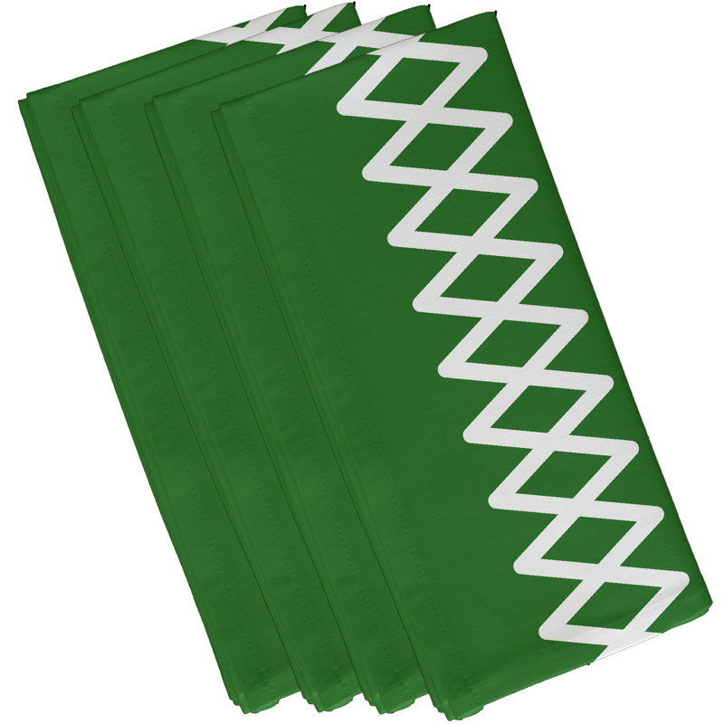 Serviette géométrique à lacets, L 18 po x L 18 po, Vert
