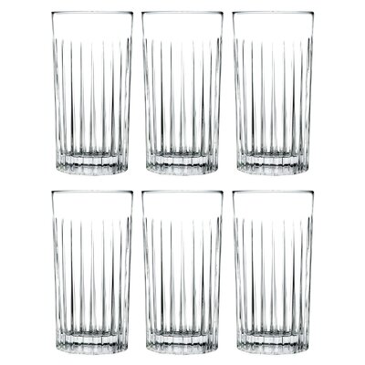 Highball - Glass - Set Of 6 - Hiball Glasses - Crystal Glass - Beautifully Designed - Drinking Tumblers - For Water , Juice , Wine , Beer And Cocktail -  Everly Quinn, 92CB6B8EA5C343B8B976DD862D142945