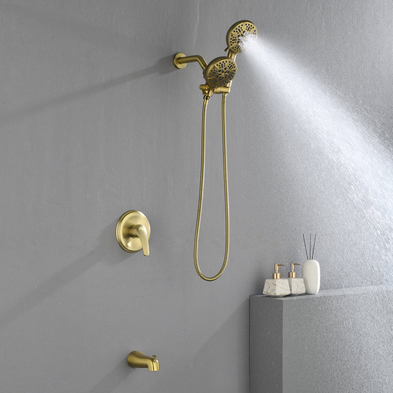 All-In-One Kit with Rough in-Valve, Brushed Gold