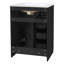 Meuble-lavabo avec lavabo en céramique intégré, armoire de salle de bain à 1 porte, 3 tiroirs, meuble-lavabo simple pour petite et moyenne salle de bain-133039625