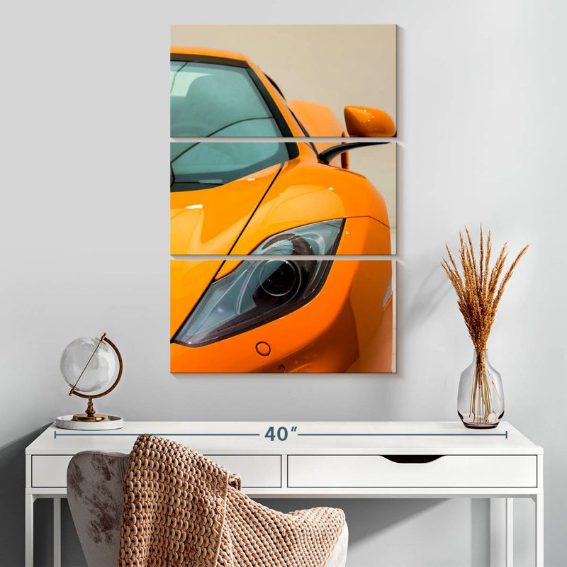 Mehar Orange McLaren 12C Sports Car, 32" H x 20" W