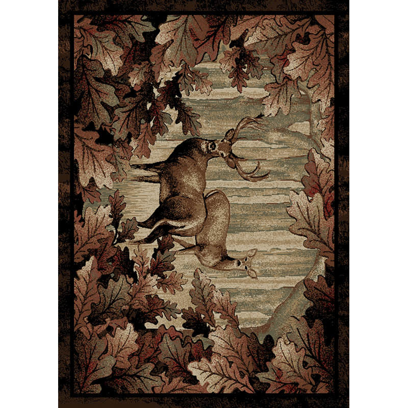 Tapis brun de style Sud-Ouest Frederiksborg, Rectangle 3 pi 11 po x 5 pi 3 po