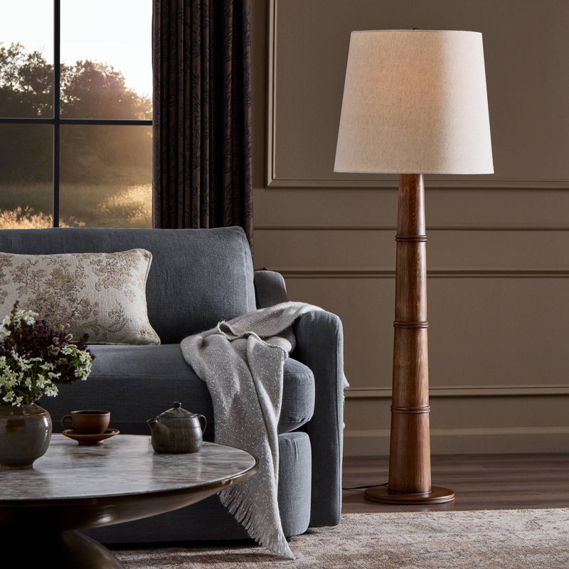 Nerissa Floor Lamp-Warm Brown Oak