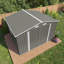 Remise de rangement extérieure 10 X 8 pi, grande remise de rangement en métal, porte verrouillable et évent d'air, remise pour outils de jardin à fenêtre transparente pour vélos, outils, tondeuses à gazon, arrière-cours, patios, pelouses - Gris-123375543