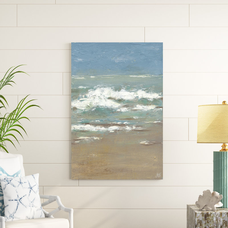 " Waves I " Mixed Media Painting, 48" H x 32" W x 1.25" D
