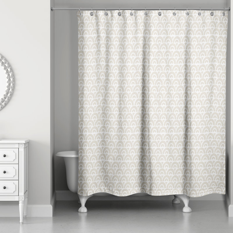 Rideau de douche géométrique simple, Beige